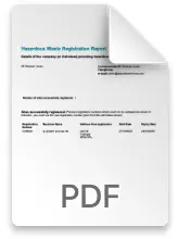 Hazardous Waste Registration Report